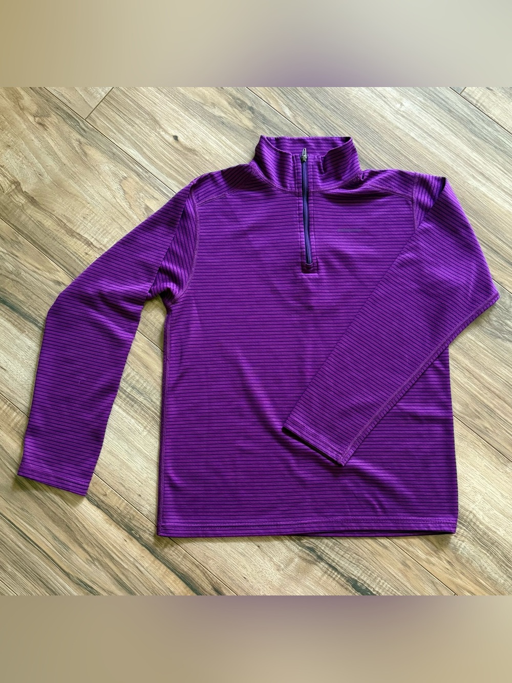 Patagonia Girls' Purple Striped Quarter-Zip Pullover